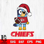 Kansas City Chiefs Bluey Christmas Svg Eps Dxf Png File, Digital Download