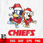 Kansas City Chiefs Bluey Christmas Holiday Svg Eps Dxf Png File, Digital Download