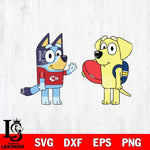 Kansas City Chiefs Bluey & Lucky NFL Svg Eps Dxf Png File, Digital Download, Instant Download