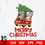 Kansas City Chiefs Bluey Merry Christmas Svg Eps Dxf Png File, Digital Download