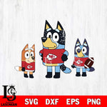 Kansas City Chiefs Bluey svg , Bluey family NFL Svg Eps Dxf Png File, Digital Download, Instant Download