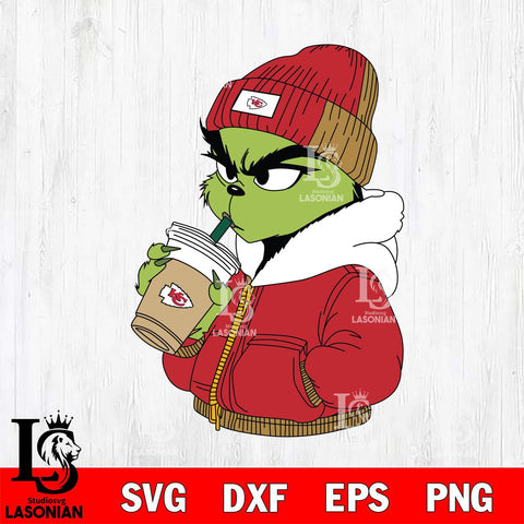 Kansas City Chiefs Boujee Grinch 6 Svg Eps Dxf Png File, Digital Download, Instant Download