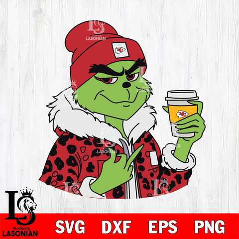 Kansas City Chiefs Boujee Grinch 7 Svg Eps Dxf Png File, Digital Download, Instant Download