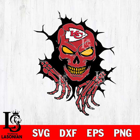 Kansas City Chiefs Ferocious Skull SVG