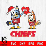 Kansas City Chiefs Love Bluey Christmas Svg Eps Dxf Png File, Digital Download