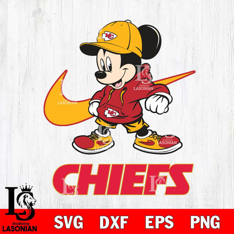 Kansas City Chiefs Mickey Mouse NIKE, Svg Eps Dxf Png File, Digital Download