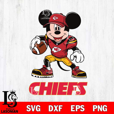 Kansas City Chiefs Mikey Mouse Disney, Svg Eps Dxf Png File, Digital Download