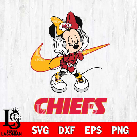 Kansas City Chiefs Minnie Mouse Dancing NIKE, Svg Eps Dxf Png File, Digital Download