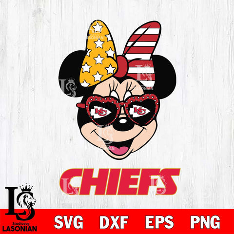 Kansas City Chiefs Minnie Mouse Love 2, Svg Eps Dxf Png File, Digital Download