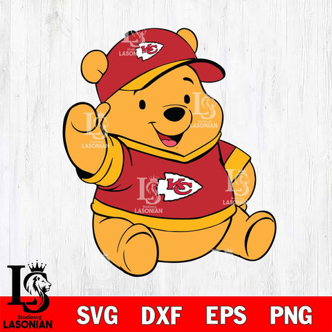 Kansas City Chiefs Pooh Bear Svg Eps Dxf Png File, Digital Download, Instant Download