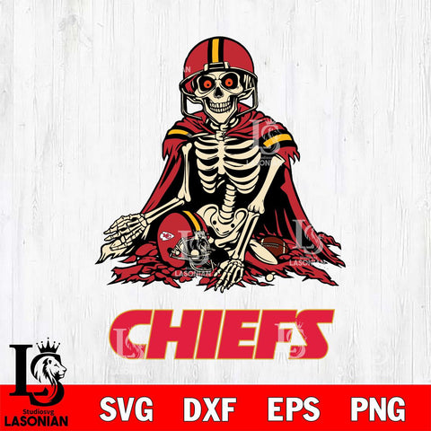 Kansas City Chiefs Skeleton Football 3 Svg Eps Dxf Png File, Digital Download