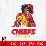 Kansas City Chiefs #1 beauty Black Fan Girl Svg Eps Dxf Png File, Digital Download, Instant Download