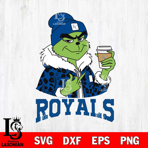 Kansas City Royals Boujee Grinch Leopard Christmas Cut Files Cricut, Svg Dxf Eps Png file , Silhouette