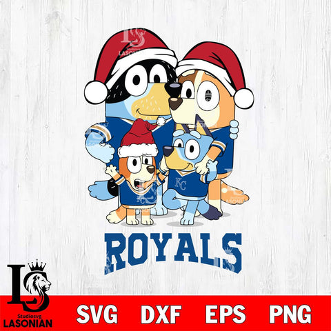 Kansas City Royals Christmas Bluey Family Sport Cricut , Christmas Svg , Bluey svg , Digital Download, dxf eps png pdf file