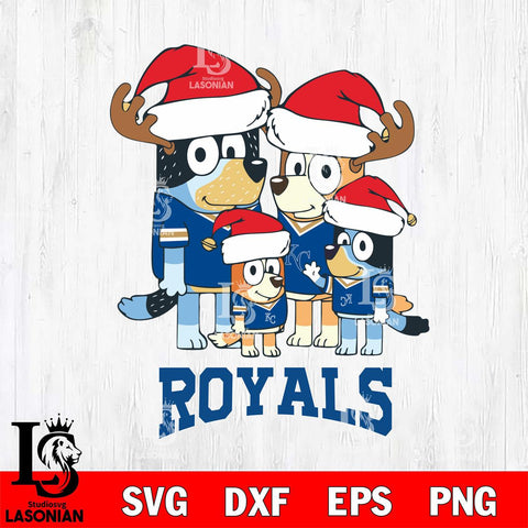 Kansas City Royals Christmas Bluey Santa Family Cricut , Christmas Svg , Bluey svg , Digital Download, dxf eps png pdf file