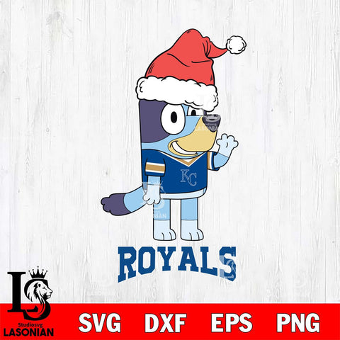 Kansas City Royals Christmas Bluey Say Hi Cricut , Christmas Svg , Bluey svg , Digital Download, dxf eps png pdf file