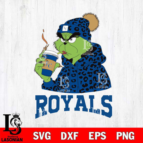 Kansas City Royals Grinch Leopard Christmas Cut Files Cricut, Svg Dxf Eps Png file , Silhouette