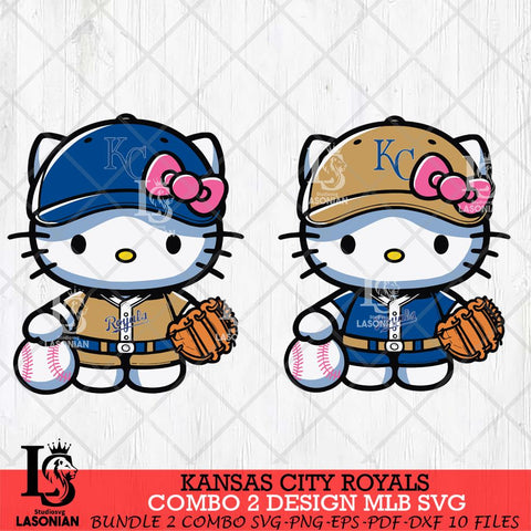 Kansas City Royals Hello Kitty Bundle 2 SVG Svg Eps Dxf Png File, Digital Download, Instant Download