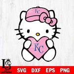 Kansas City Royals Hello Kitty Pink Baseball 4 Svg Eps Dxf Png File, MLB svg, Digital Download, Instant Download