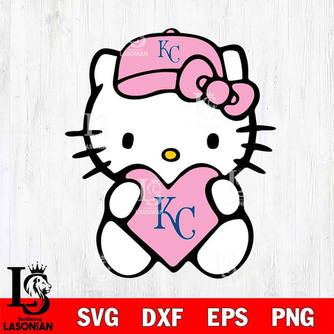 Kansas City Royals Hello Kitty Pink Baseball 4 Svg Eps Dxf Png File, MLB svg, Digital Download, Instant Download