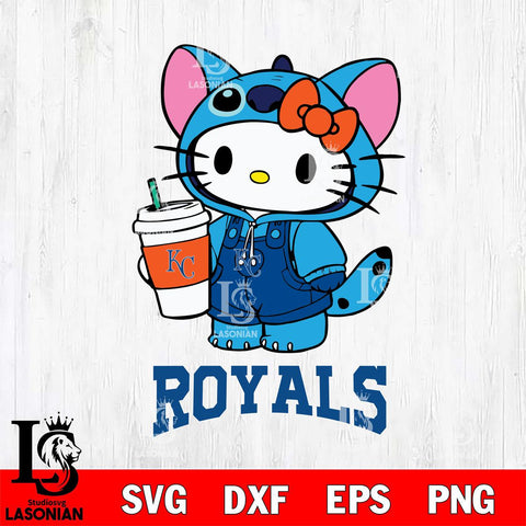 Kansas City Royals Hello Kitty Stitch Svg Eps Dxf Png File, MLB svg, Digital Download, Instant Download