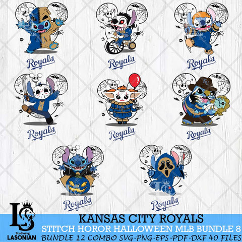 Kansas City Royals Stitch Halloween Bundle MLB Svg Eps Dxf Png File, Digital Download, Instant Download