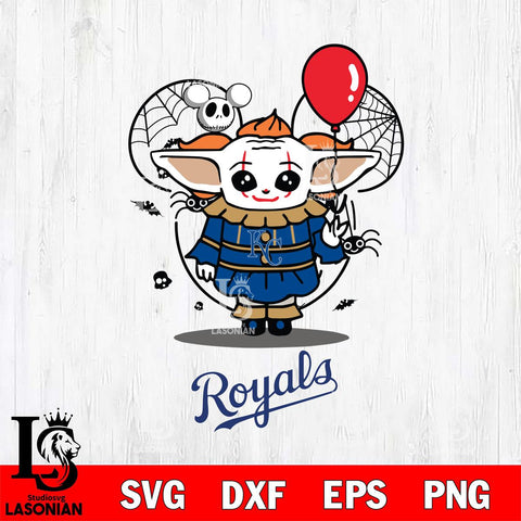 Kansas City Royals Stitch Pennywise Halloween Svg Eps Dxf Png File, Digital Download, Instant Download