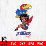 Kansas Jayhawks Beauty Black Fairy Betty Boop, Svg Eps Dxf Png File, Digital Download