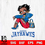 Kansas Jayhawks Betty Boop Black Fan Girl Svg Eps Dxf Png File, Digital Download, Instant Download