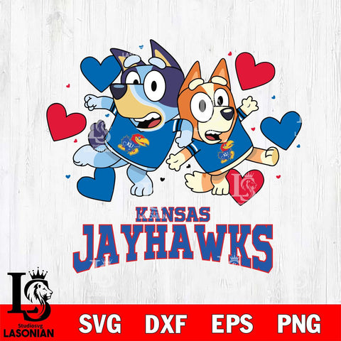 Kansas Jayhawks Bluey & Bingo 10 Svg Eps Dxf Png File, NCAA svg, Digital Download, Instant Download