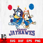 Kansas Jayhawks Bluey & Bingo 2 Svg Eps Dxf Png File, NCAA svg, Digital Download, Instant Download