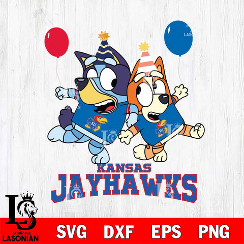 Kansas Jayhawks Bluey & Bingo 2 Svg Eps Dxf Png File, NCAA svg, Digital Download, Instant Download