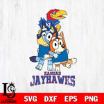 Kansas Jayhawks Bluey & Bingo 3 Svg Eps Dxf Png File, NCAA svg, Digital Download, Instant Download