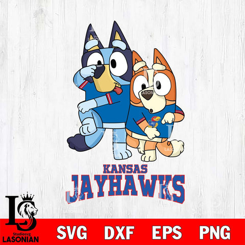 Kansas Jayhawks Bluey & Bingo Svg Eps Dxf Png File, NCAA svg, Digital Download, Instant Download