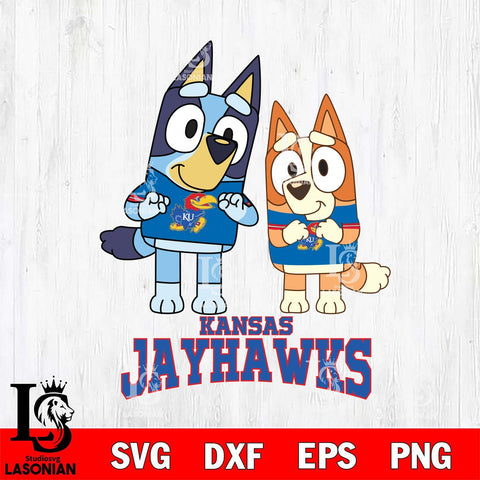 Kansas Jayhawks Bluey & Bingo 6 Svg Eps Dxf Png File, NCAA svg, Digital Download, Instant Download