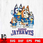 Kansas Jayhawks Bluey & Bingo 7 Svg Eps Dxf Png File, NCAA svg, Digital Download, Instant Download