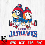 Kansas Jayhawks Bluey & Bingo 8 Svg Eps Dxf Png File, NCAA svg, Digital Download, Instant Download