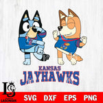 Kansas Jayhawks Bluey Chilli Sport Svg Eps Dxf Png File, Digital Download, Instant Download