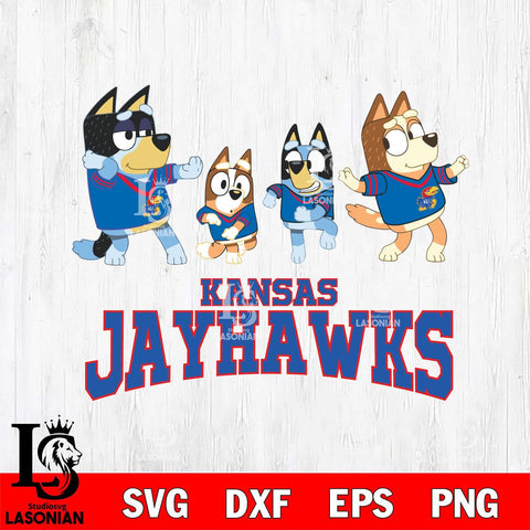 Kansas Jayhawks Bluey Dance Mode Squats Svg Eps Dxf Png File, Digital Download, Instant Download