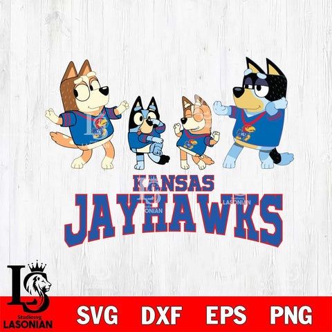 Kansas Jayhawks Bluey Dance Squats Svg Eps Dxf Png File, Digital Download, Instant Download