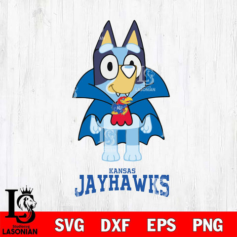 Kansas Jayhawks Bluey Dracula Halloween Svg Eps Dxf Png File, Digital Download, Instant Download