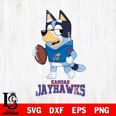 Kansas Jayhawks Bluey Football Sport Svg Eps Dxf Png File, Digital Download ,Instant Download, Cricut File