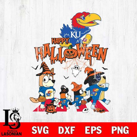 Kansas Jayhawks Bluey Halloween Family Svg Eps Dxf Png File, Digital Download, Instant Download