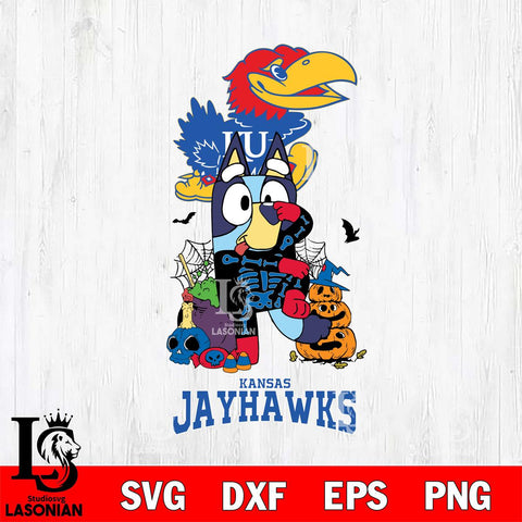 Kansas Jayhawks Bluey Halloween NCAA 2 Svg Eps Dxf Png File, Digital Download, Instant Download