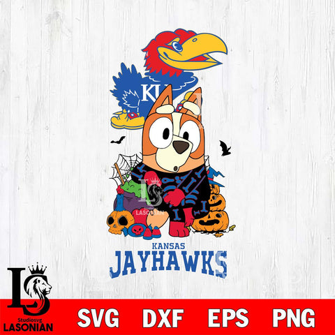 Kansas Jayhawks Bluey Halloween NCAA Svg Eps Dxf Png File, Digital Download, Instant Download