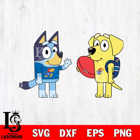 Kansas Jayhawks Bluey & Lucky Svg Eps Dxf Png File, Digital Download, Instant Download