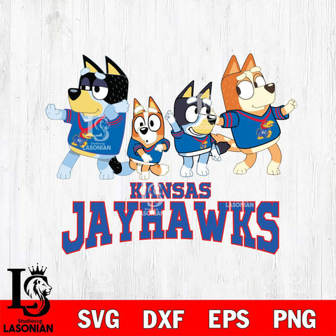 Kansas Jayhawks Bluey Mode Dance Squats Svg Eps Dxf Png File, Digital Download, Instant Download