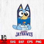 Kansas Jayhawks Bluey Styles Football Svg Eps Dxf Png File,NCAA Svg Files,Bluey svg ,Digital Download ,Instant Download, Cricut File