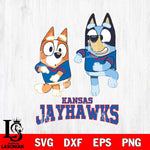 Kansas Jayhawks Bluey with Chilli Dance Svg Eps Dxf Png File, Digital Download, Instant Download