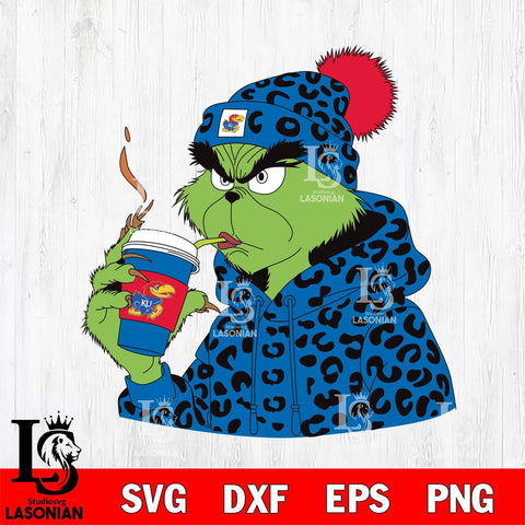 Kansas Jayhawks Boujee Grinch 8 Svg Eps Dxf Png File, Digital Download, Instant Download